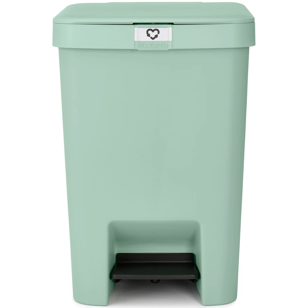 BRABANTIA StepUp pedálos kuka hulladéktípus jelölő ablakkal lecsapódásgátló fedél 25L - J méret 91% újrahasznosított műanyag jáde zöld - 800283