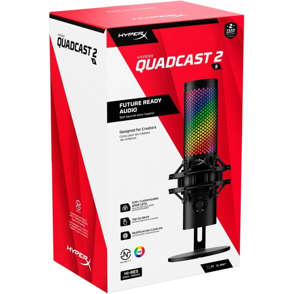 HP HyperX QuadCast 2 S RGB cu cablu mikrofon negru - iPon.ro