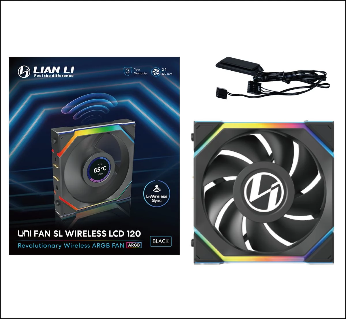 LIAN LI UNI FAN SL Wireless LCD 120 black - iPoncomp.com