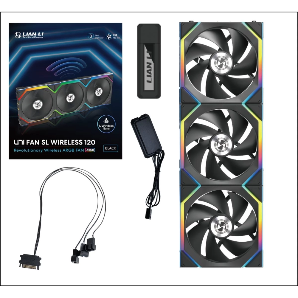 LIAN LI UNI FAN SL Wireless 120 black 3 pieces set - iPoncomp.com LIAN LI UNI FAN SL Wireless 120 black 3 pieces set - iPoncomp.com