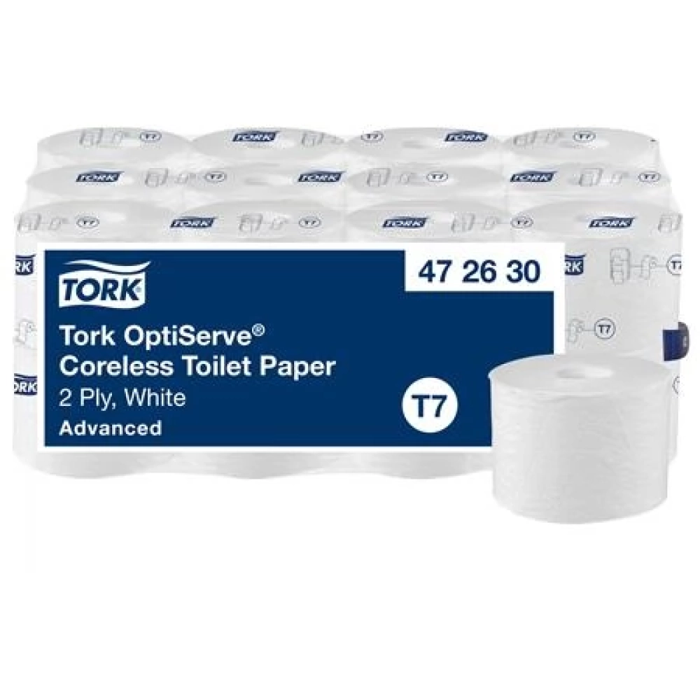 TORK 472630 OptiServe Toalettpapír belsőmag nélküli T7 rendszer fehér
