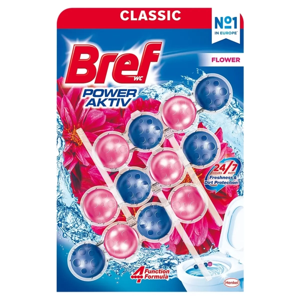 BREF Power Aktiv Fresh Flower WC illatosító 3x50g