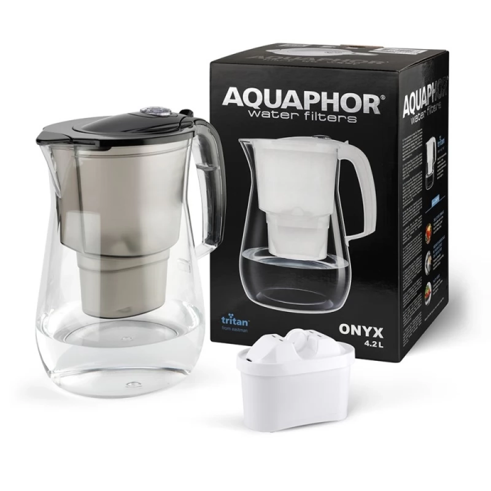 AQUAPHOR AQU014241 Onyx Maxfort Plus filter Jug 4.2L Black