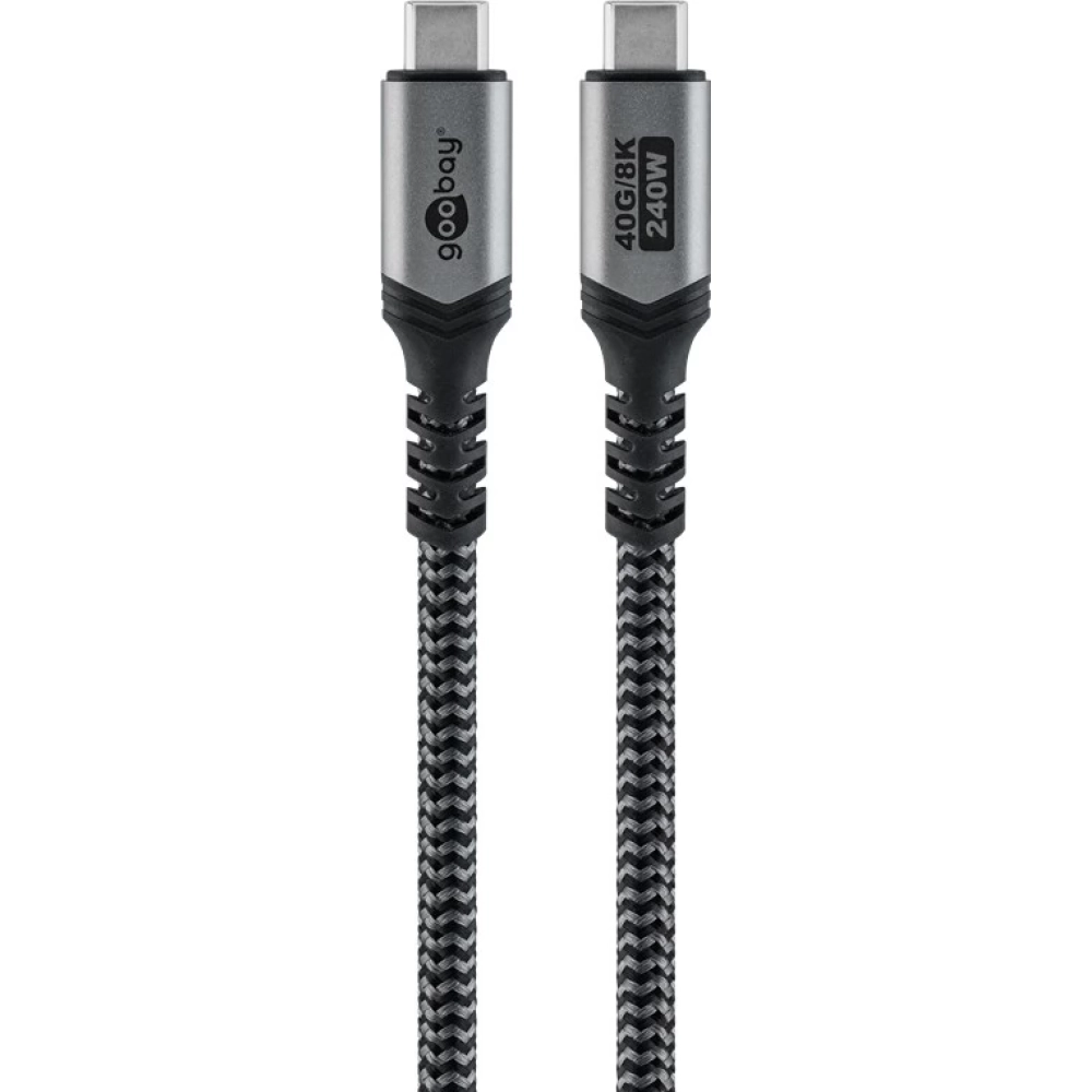 GOOBAY USB 4.0 Type C Connector Black-Silver 1.5m 74212