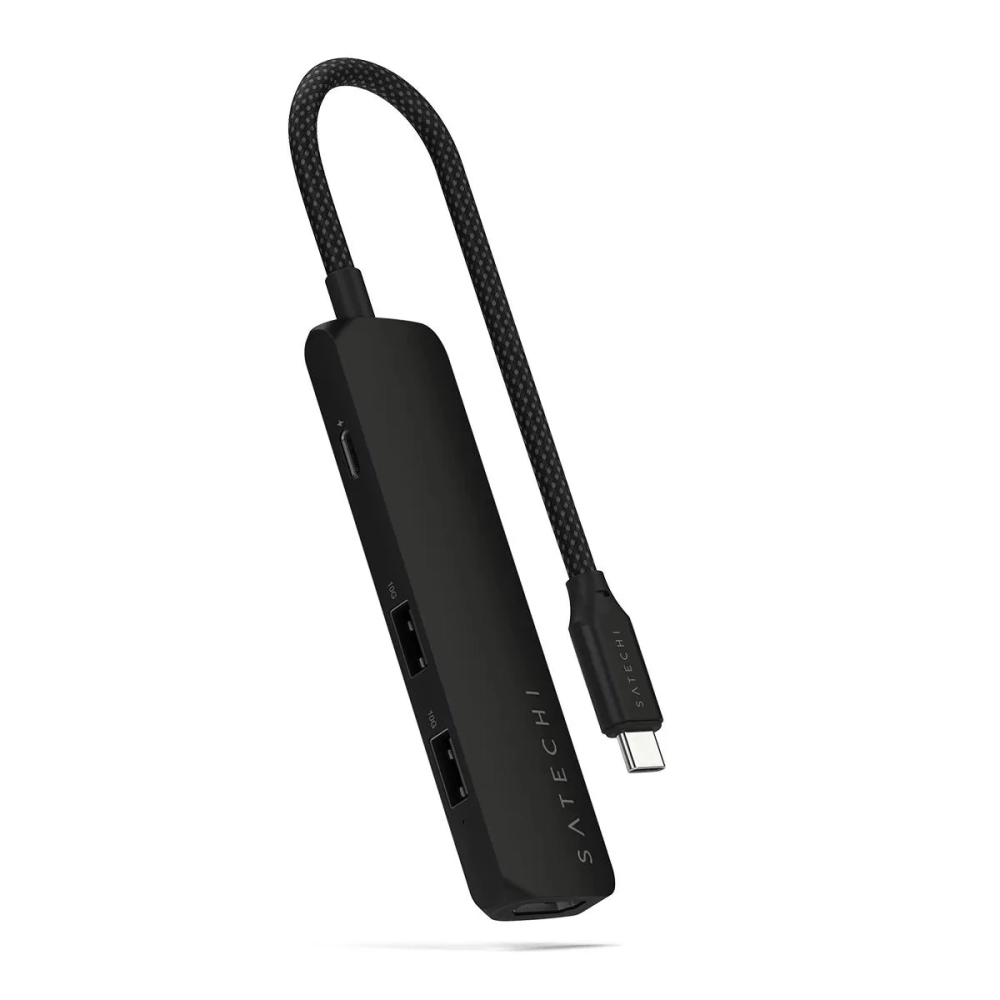 SATECHI 4-in-1 USB-C Slim Multiport Adapter 4K crno