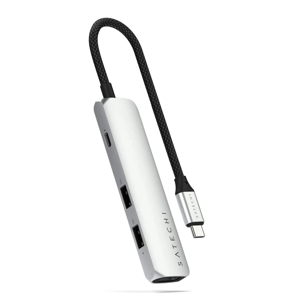 SATECHI 4-in-1 USB-C Slim Multiport Adapter 4K srebrno