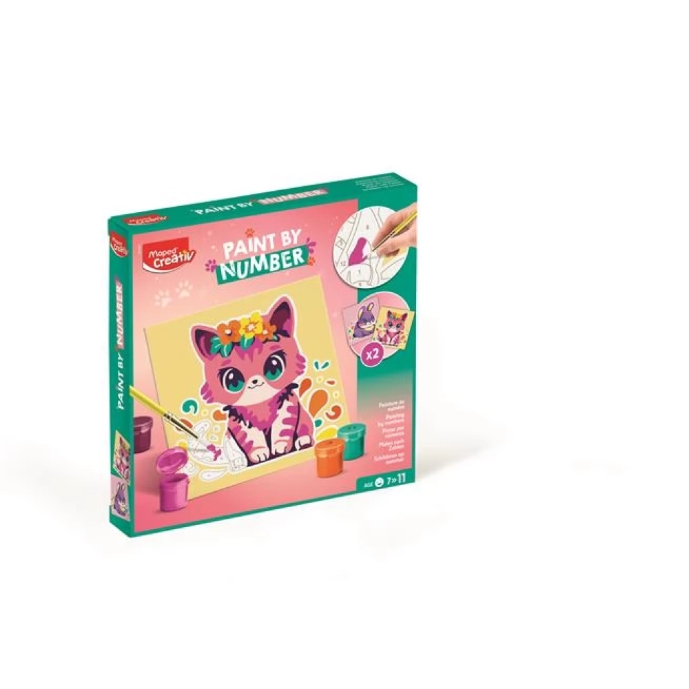 MAPED CREATIV Paint by number cat and bunny számfestő stock