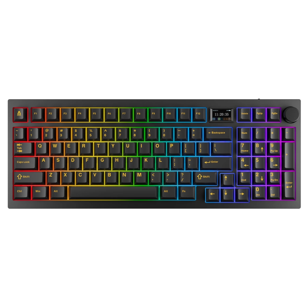 AVAX GM03 PRO 98% Gasket RGB tri-mode mechanikus billentyűzet Gateron Red Magyar fekete