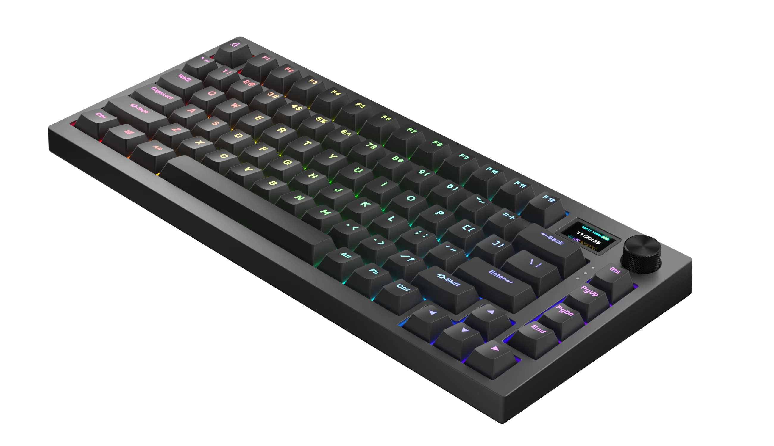 AVAX GM02 PRO 75% Gasket RGB tri-mode mechanic keyboard Gateron Brown  Hungarian black - iPoncomp.com