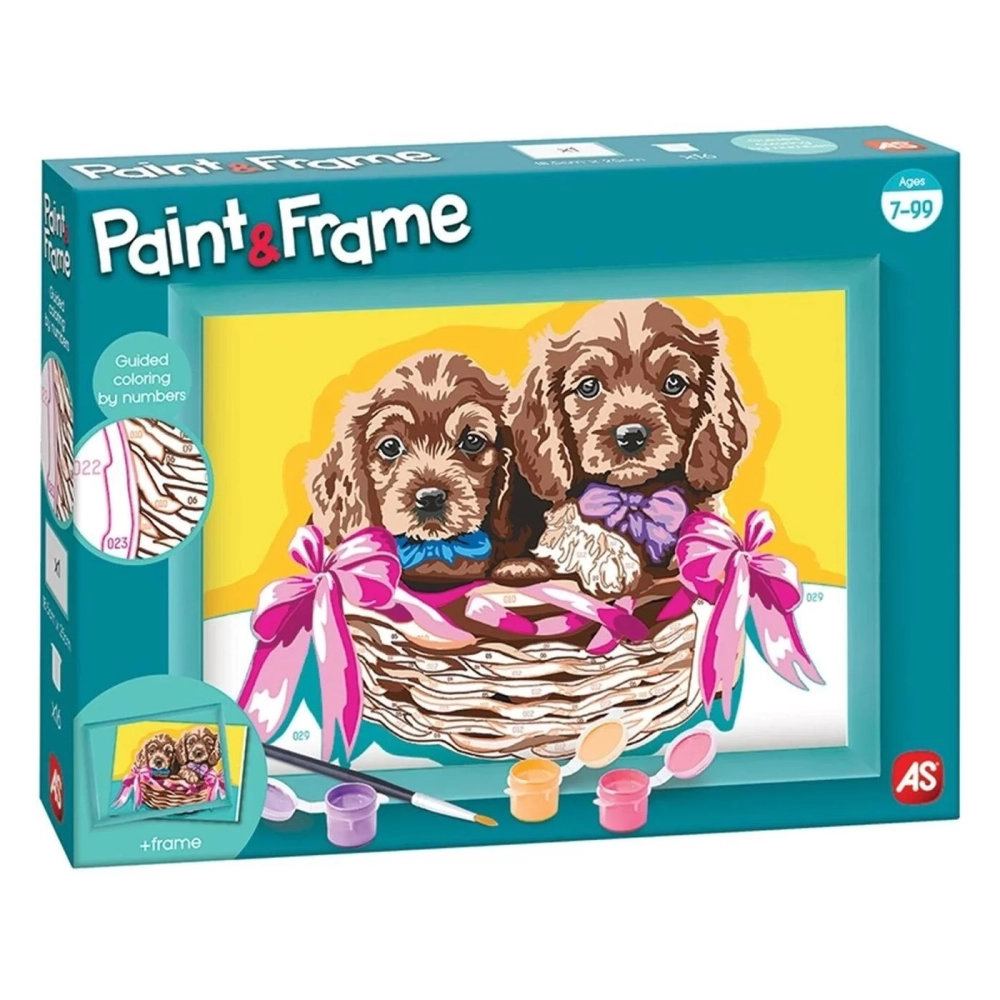 AS CRAFT Paint & Frame számfestő stock - Imádnivaló kiskutyák