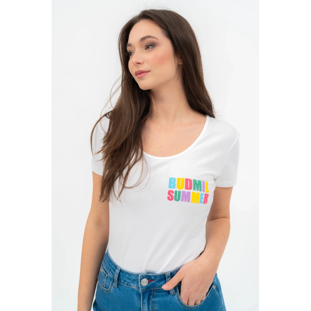 BUDMIL Karcsúsított polo Female S white