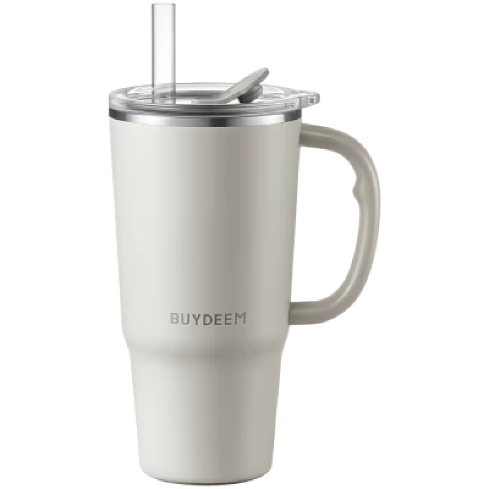 BUYDEEM DS57 Thermo bögre szívó szálal 700ml Zab fehér
