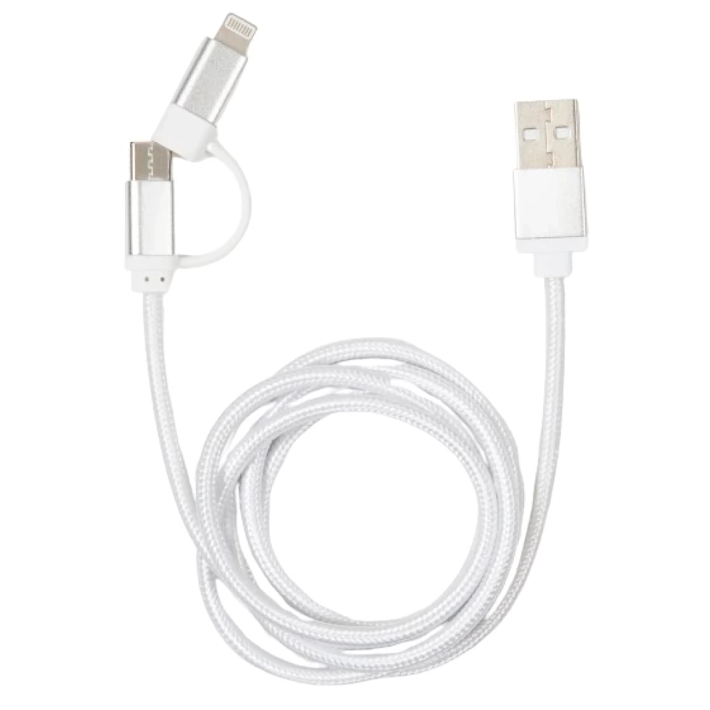 KIKKERLAND USB Lightning + USB Type C Átalakító Ezüst 1m US237-SI