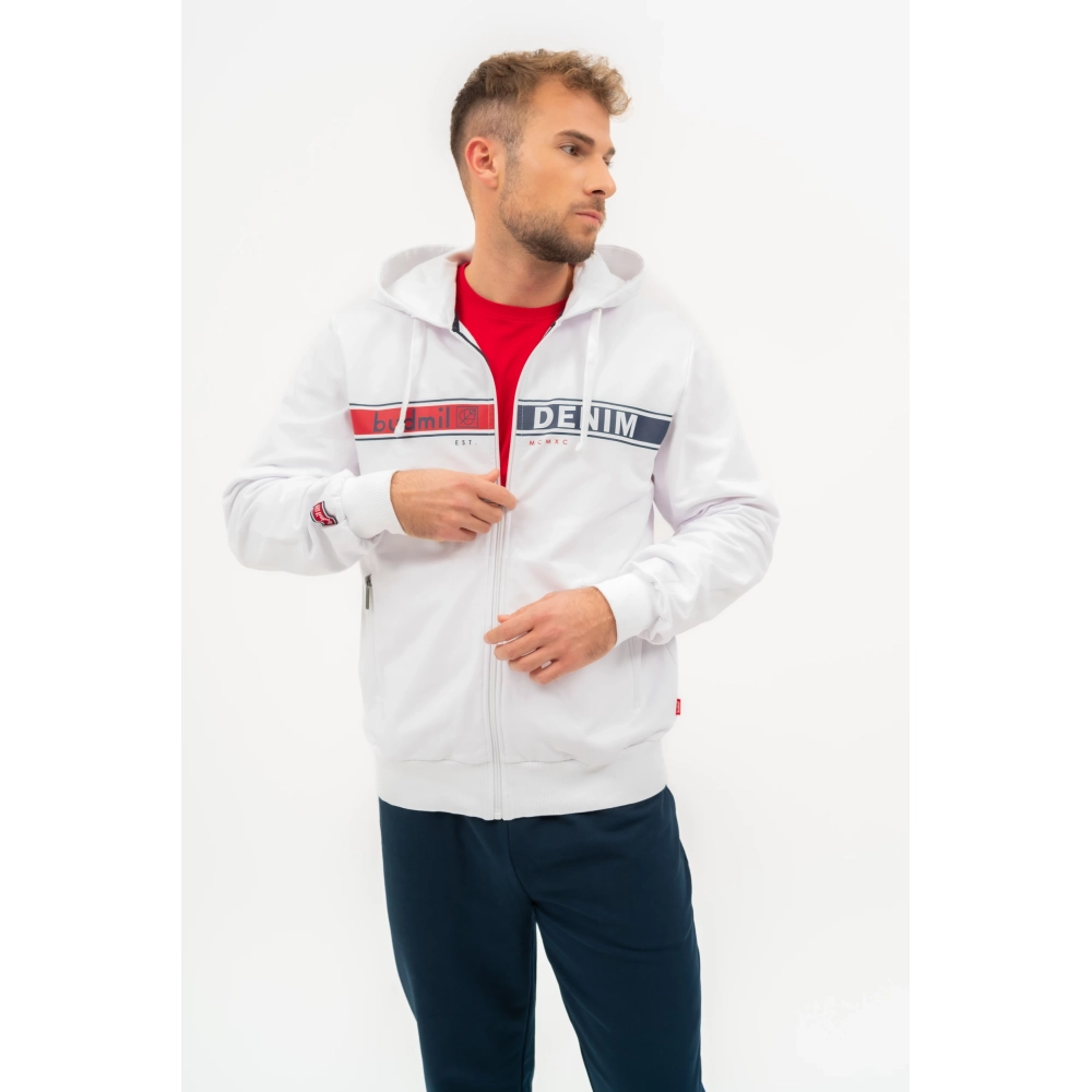 BUDMIL Hooded szabadidőfelső Man S white
