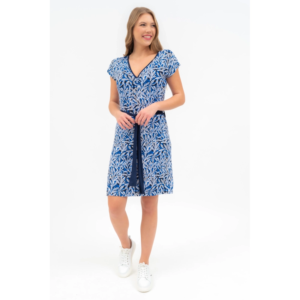 BUDMIL Summer Dress Female XL blue and white