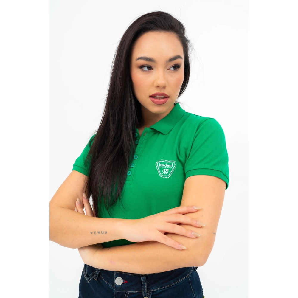 BUDMIL Karcsúsított collar polo Female L green