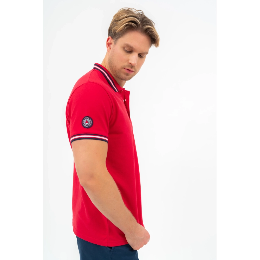 BUDMIL Modern fit collar polo Man L red