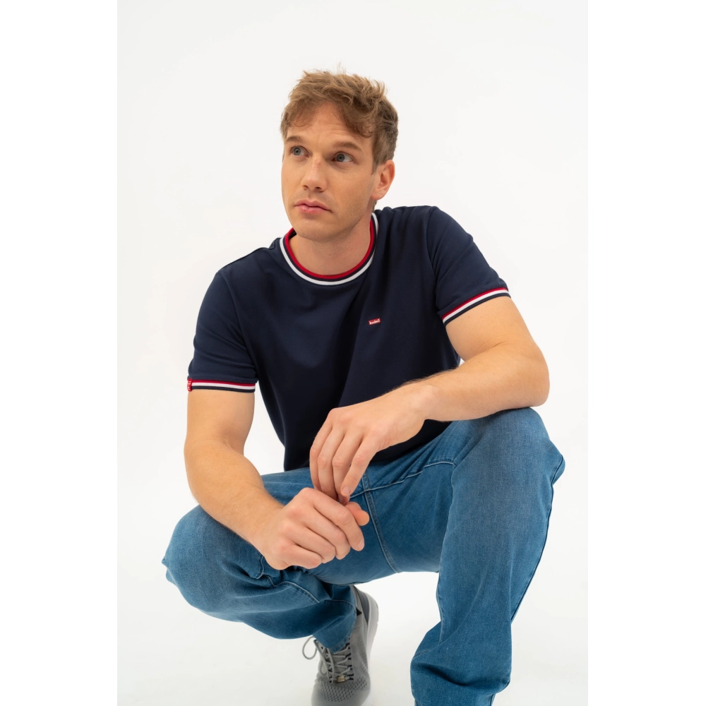 BUDMIL modern fit polo Man L s.kék
