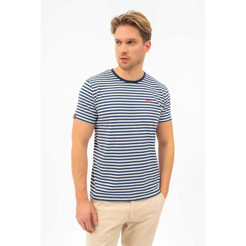 BUDMIL modern fit polo Man S s.kék-fehér