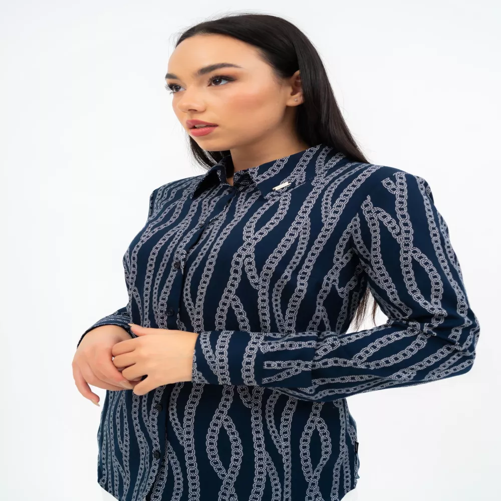 BUDMIL karcsúsított blouse Female M s.kék-fehér