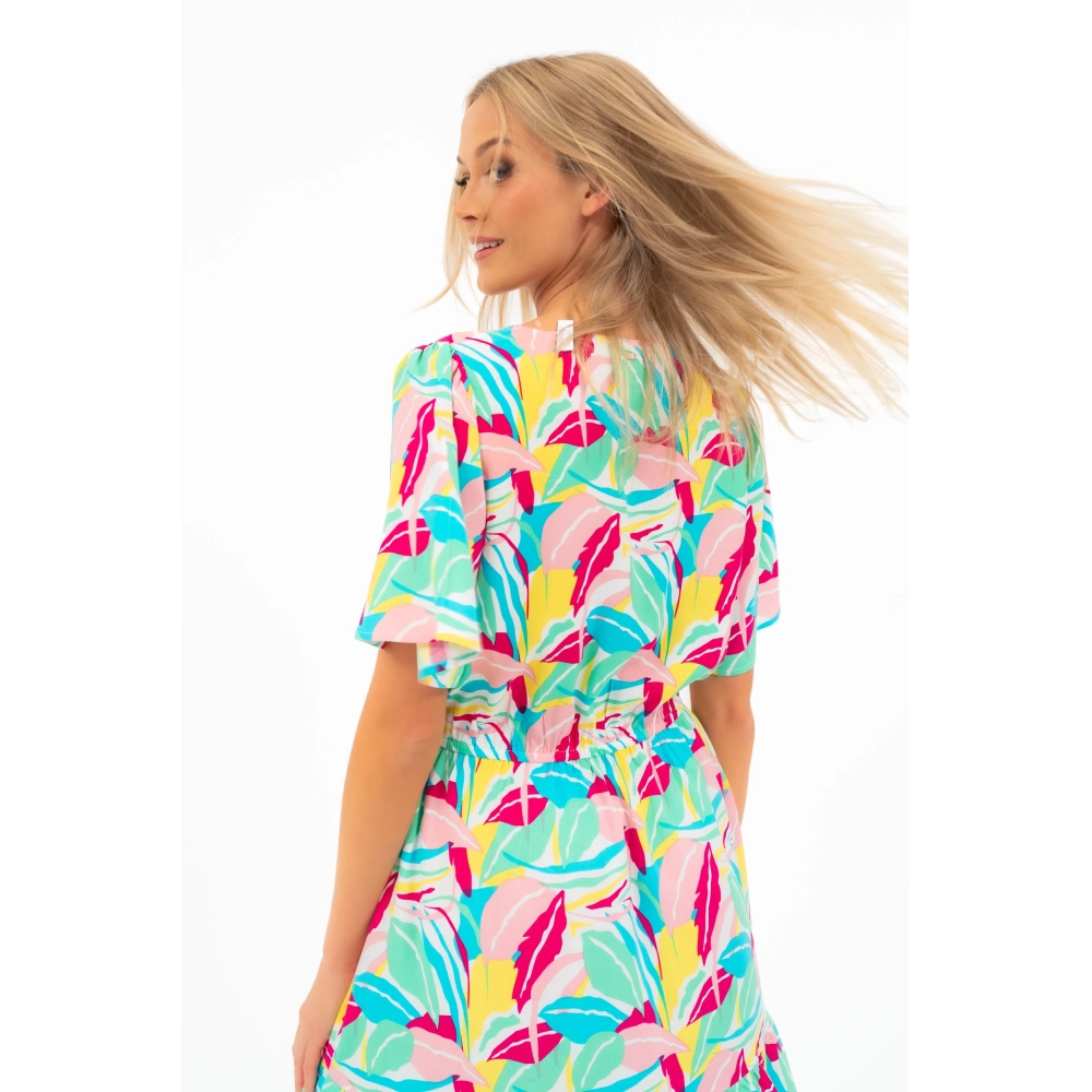 BUDMIL Mell under húzott summer Dress Female XS fehér-pasztell