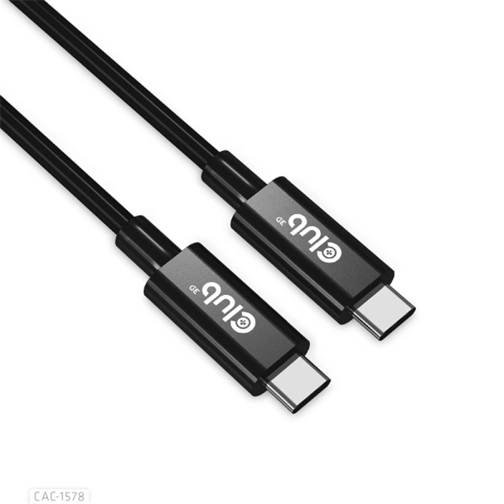 CLUB3D USB 4.0 Type C Connector Black 2m CAC-1578