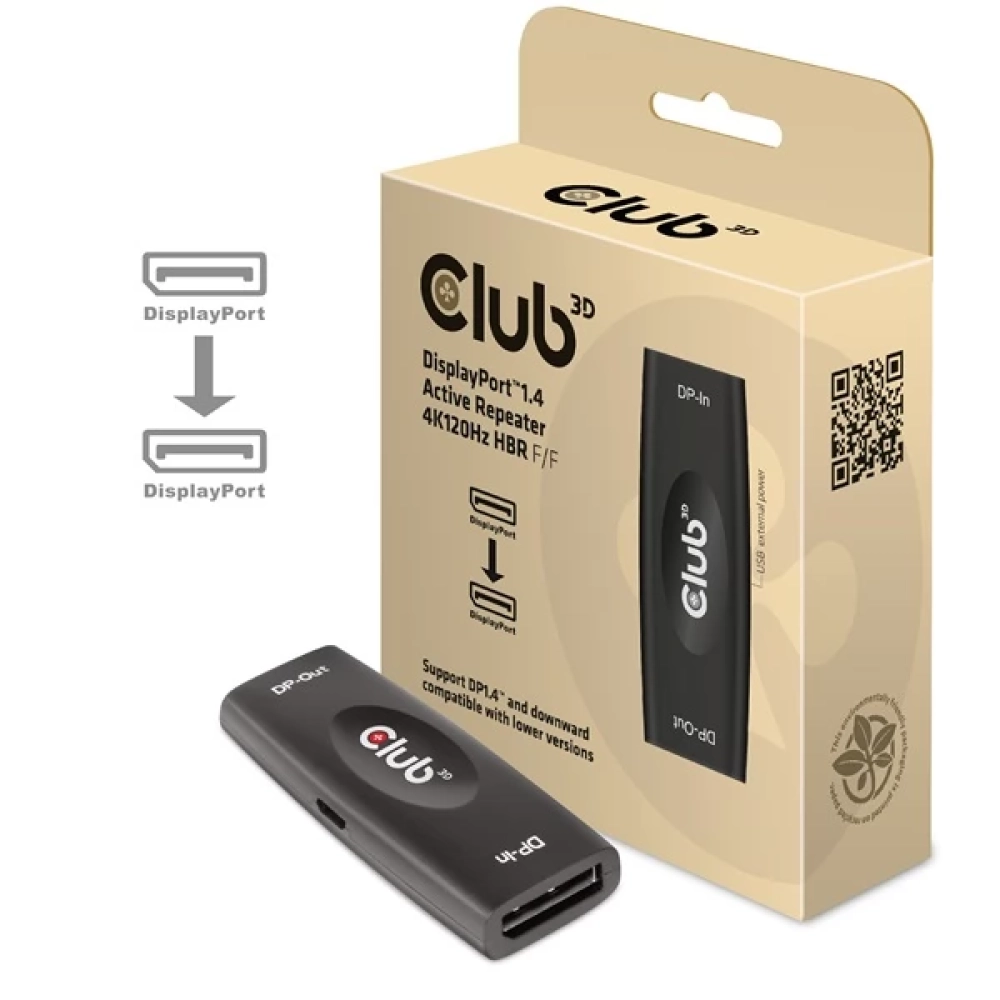 CLUB3D DisplayPort 1.4 Kupplung Schwarz 3cm CAC-1007