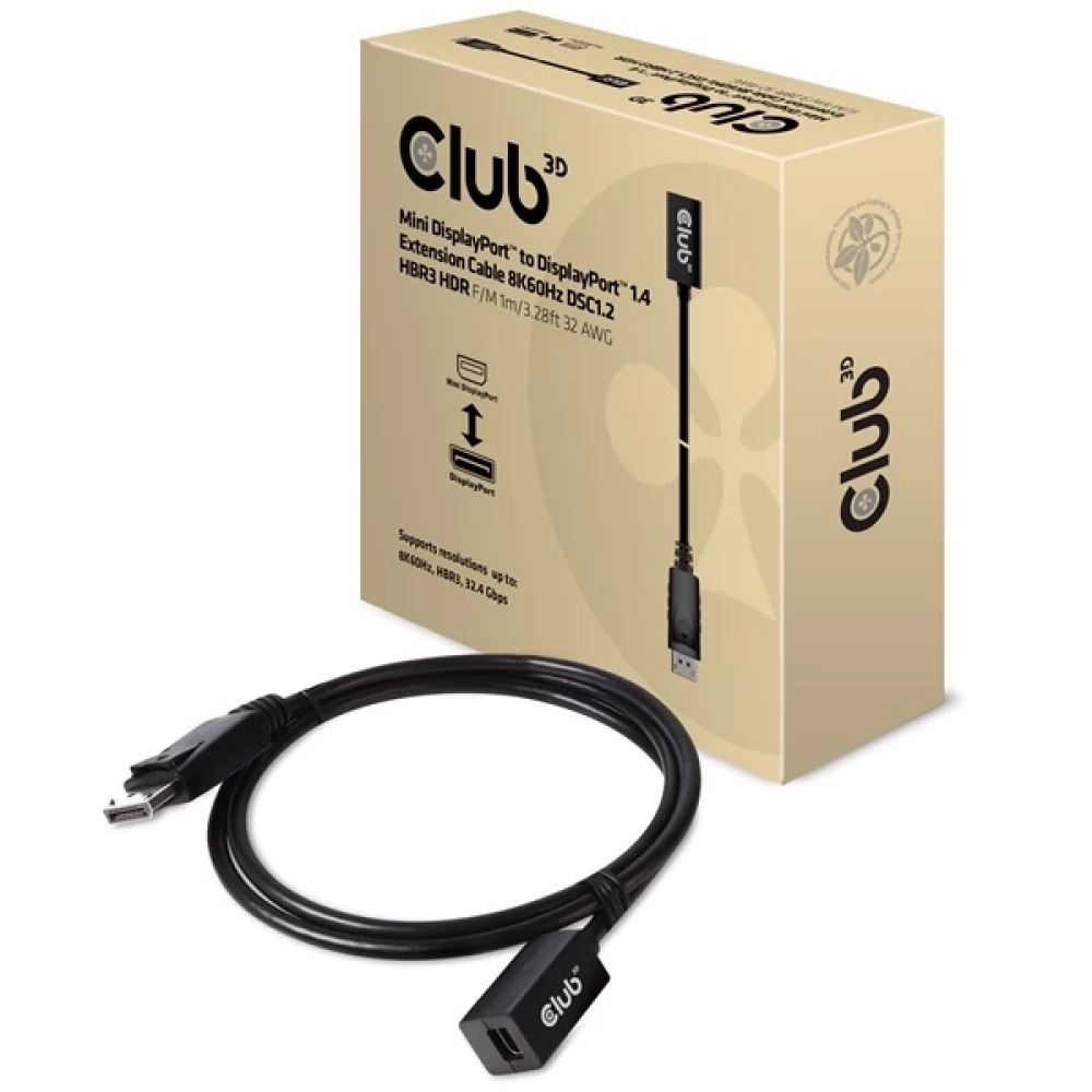 CLUB3D Mini DisplayPort 1.4 Transformator Schwarz 1m CAC-1120
