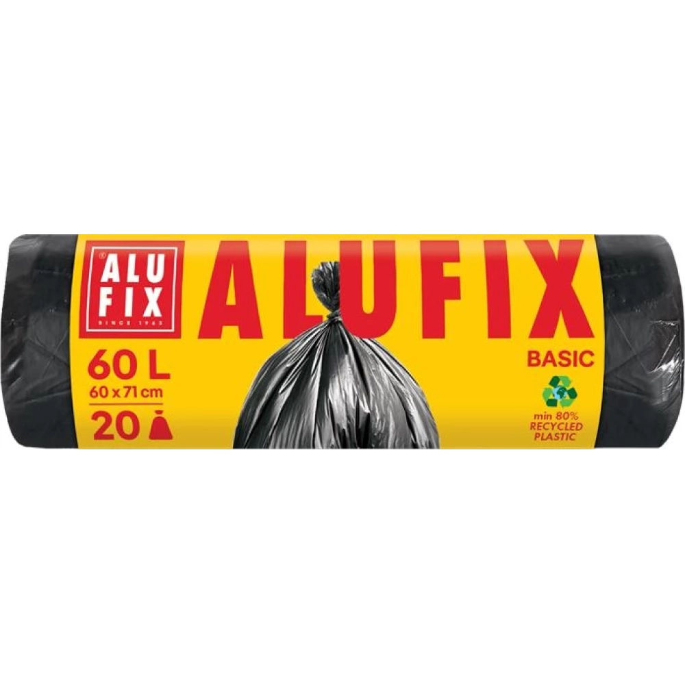 ALUFIX Szemeteszsák 60l 60x71cm 10µ fekete 20db