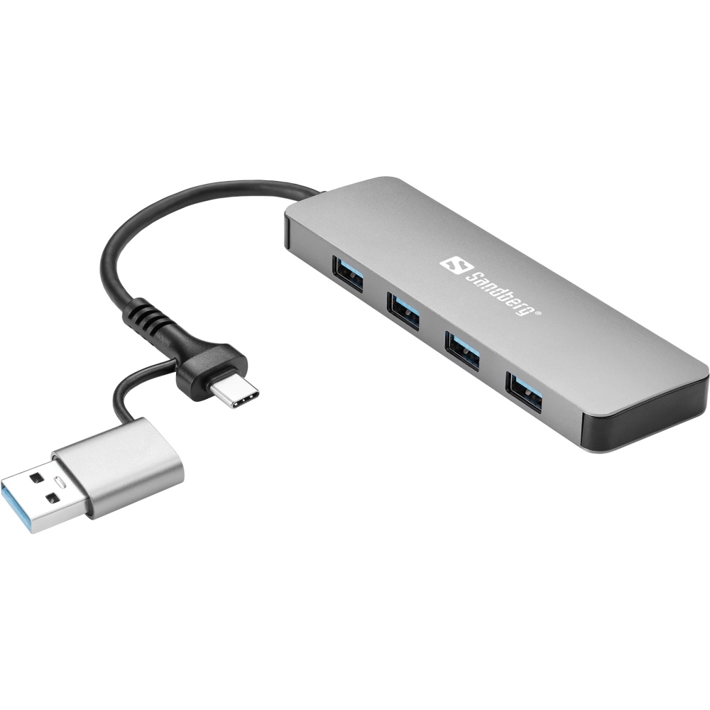 SANDBERG USB-C/A to 4xUSB 3.0 Hub