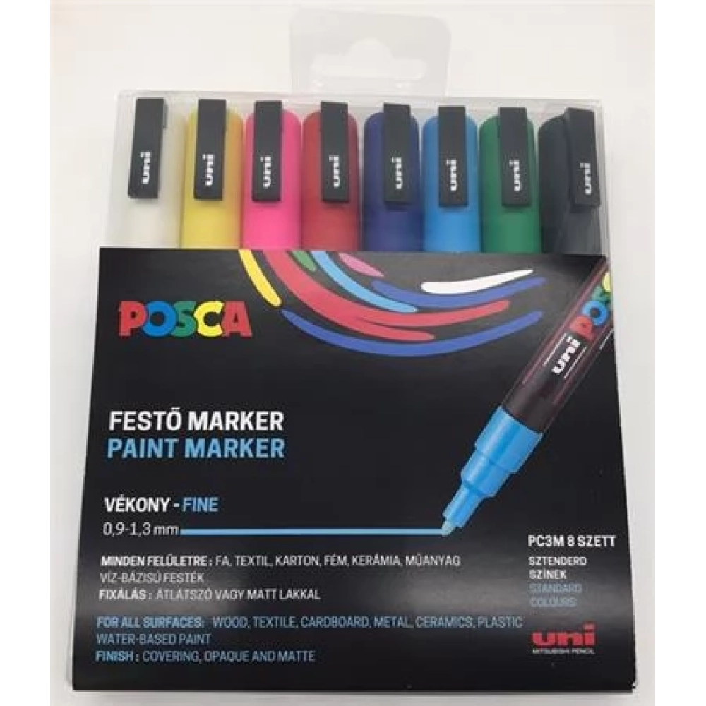 UNI Posca PC-3M Dekormarker 0.9 - 1.3 mm 8 color