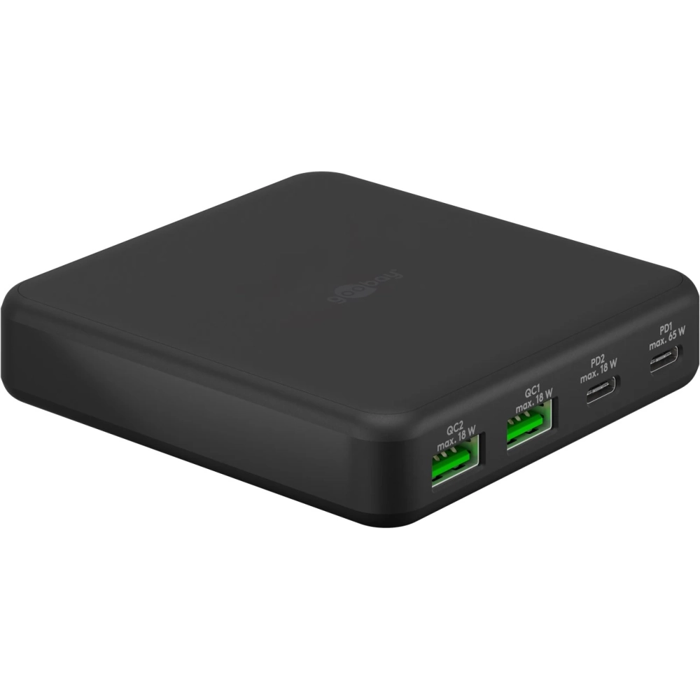 GOOBAY USB-C PD GaN Multiport Desktop Charger (65 W) fekete