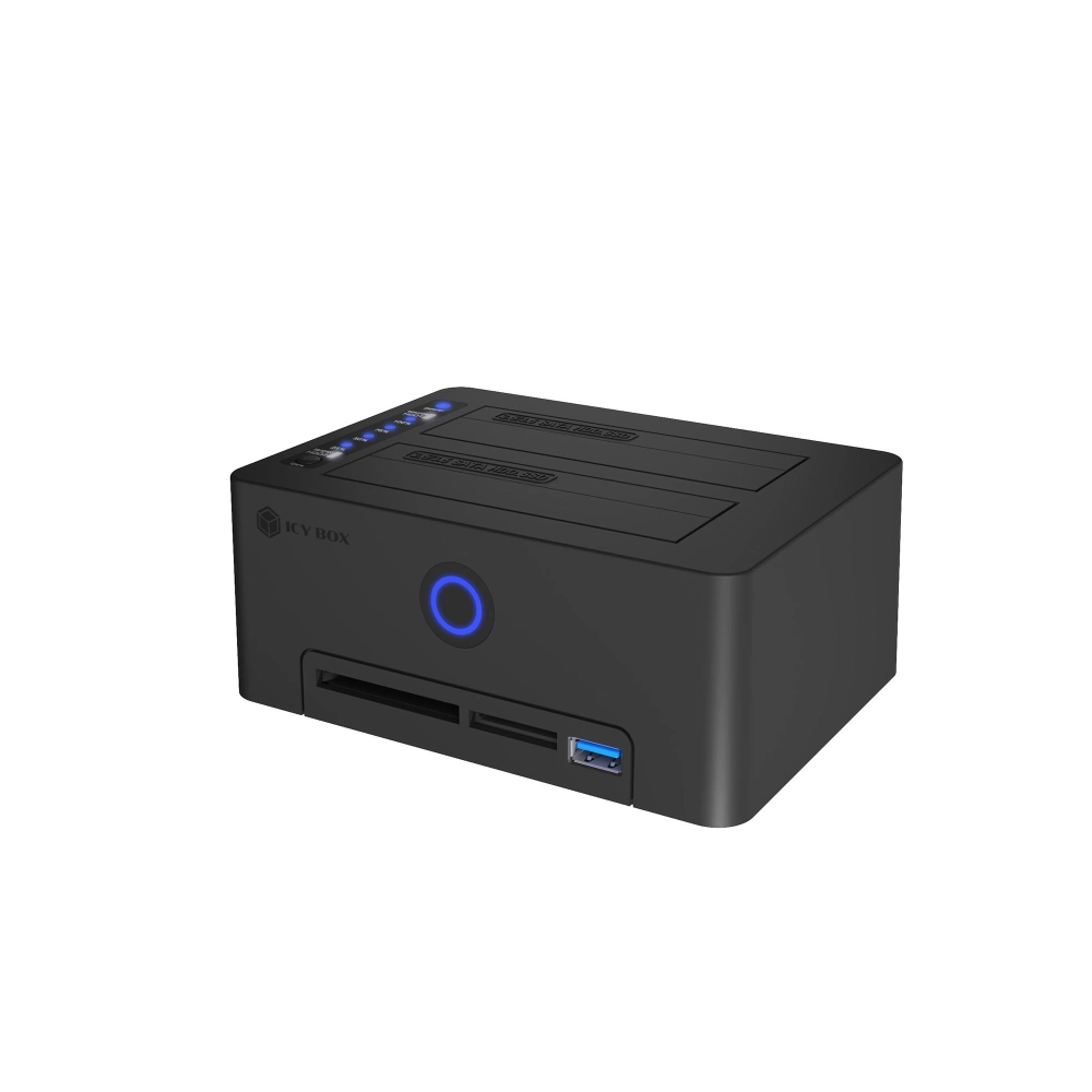 ICY BOX IB-1233CL-CR 2x 2.5"-3.5" SATA HDD/SSD cloning card reader USB3-A black