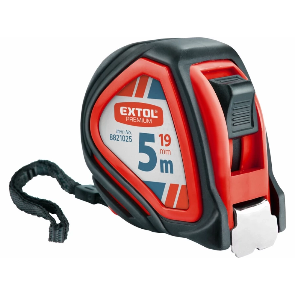 EXTOL 8821025 Premium rubberized 1 stoppos tape measure 5m x 19mm