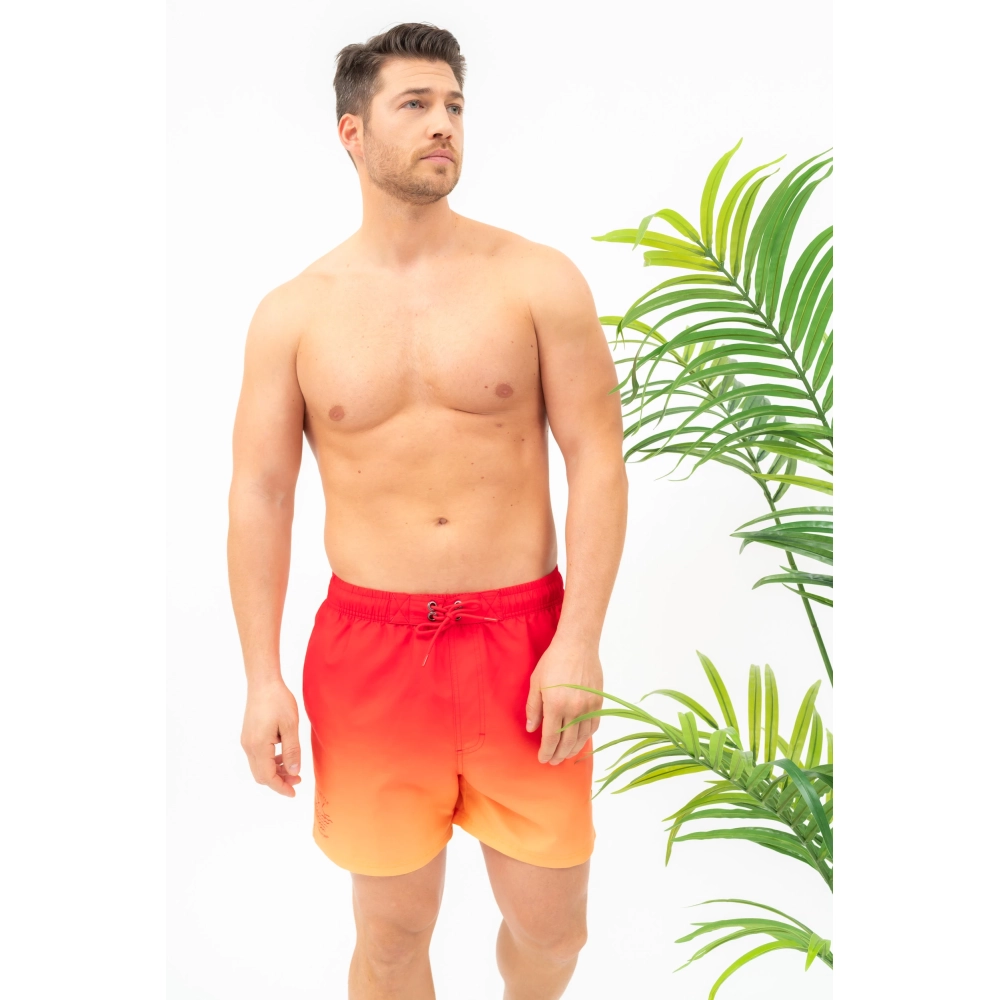 BUDMIL Beach short Man M piros-narancs