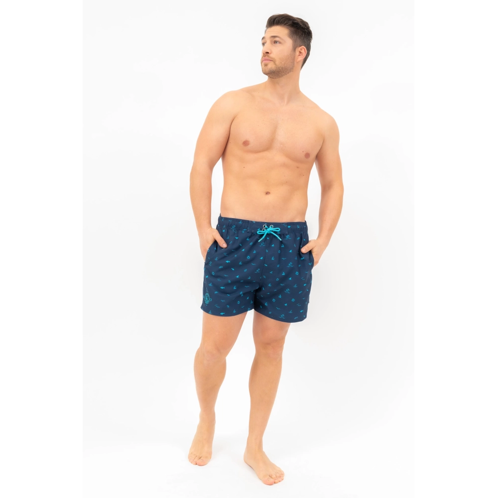 BUDMIL Beach short Man M s.kék-türkiz