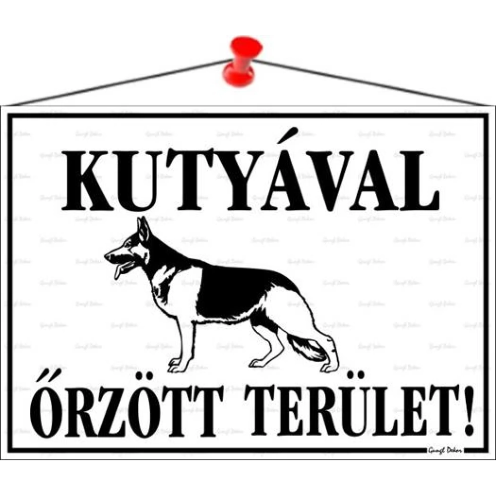 Információs tablet Kutyával őrzött područje 35x25cm