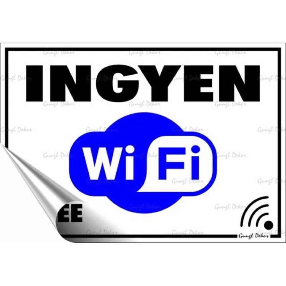 Információs sticker 11.6x16.6cm Ingyen Wifi