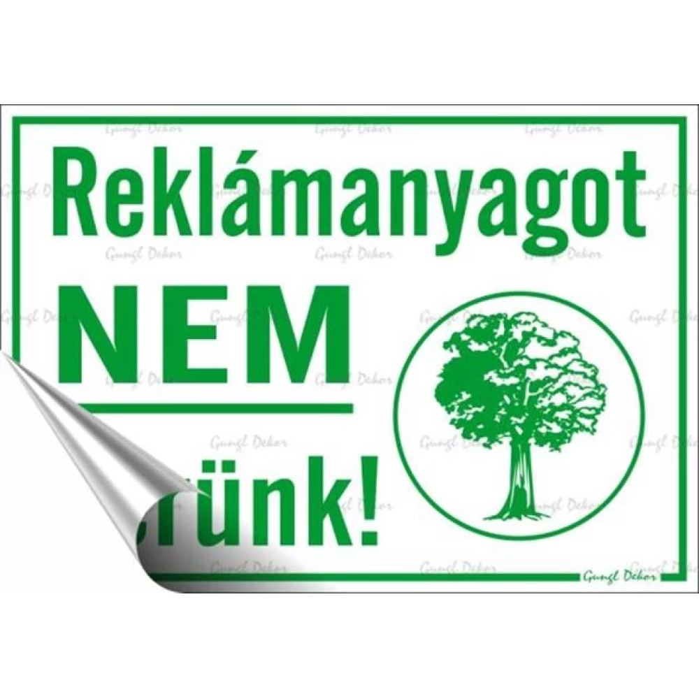 Információs sticker 11.6x16.6cm Reklámanyagot nem kérünk