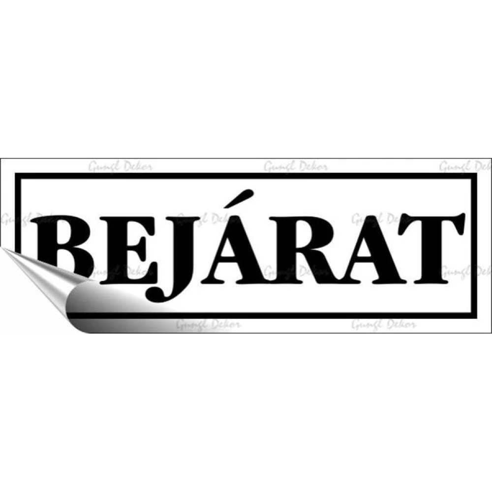 Információs sticker 14x5cm Bejárat white