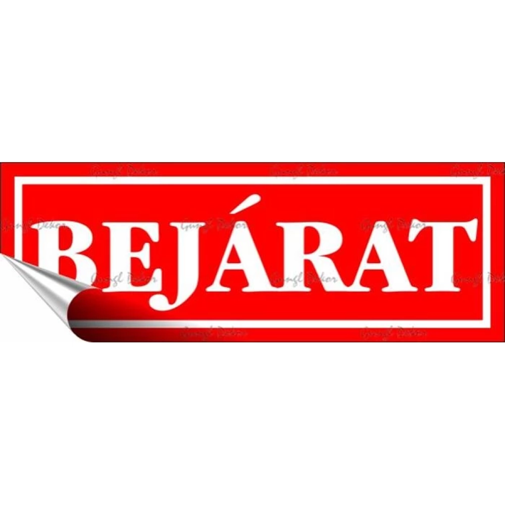 Információs sticker 14x5cm Bejárat red