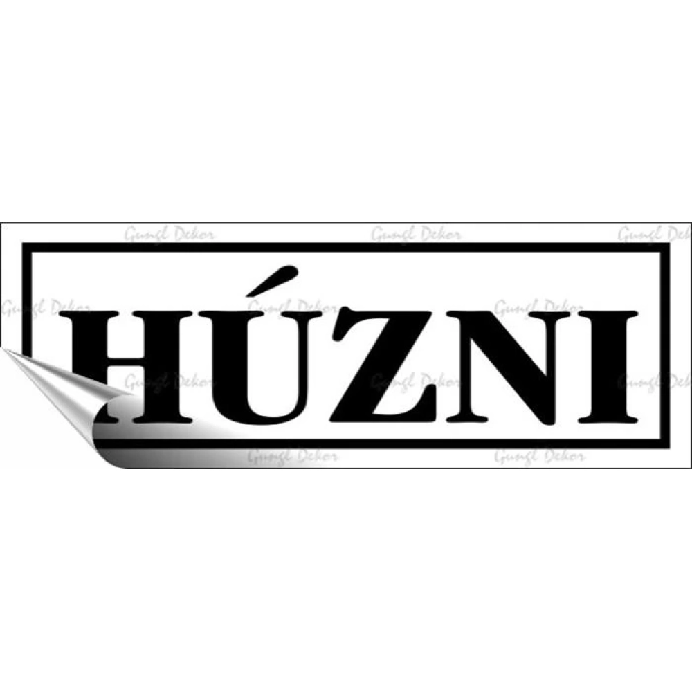 Információs sticker 14x5cm Húzni white