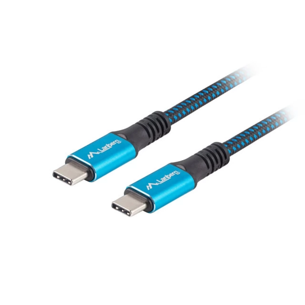 LANBERG USB 4.0 Type C Összekötő Fekete-Kék 2m CA-CMCM-45CU-0020-BK