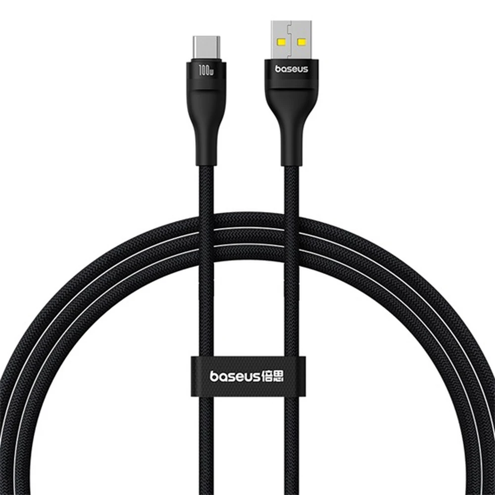 BASEUS FLASH 2 data kabel USB - Type-C vezica FEKETE