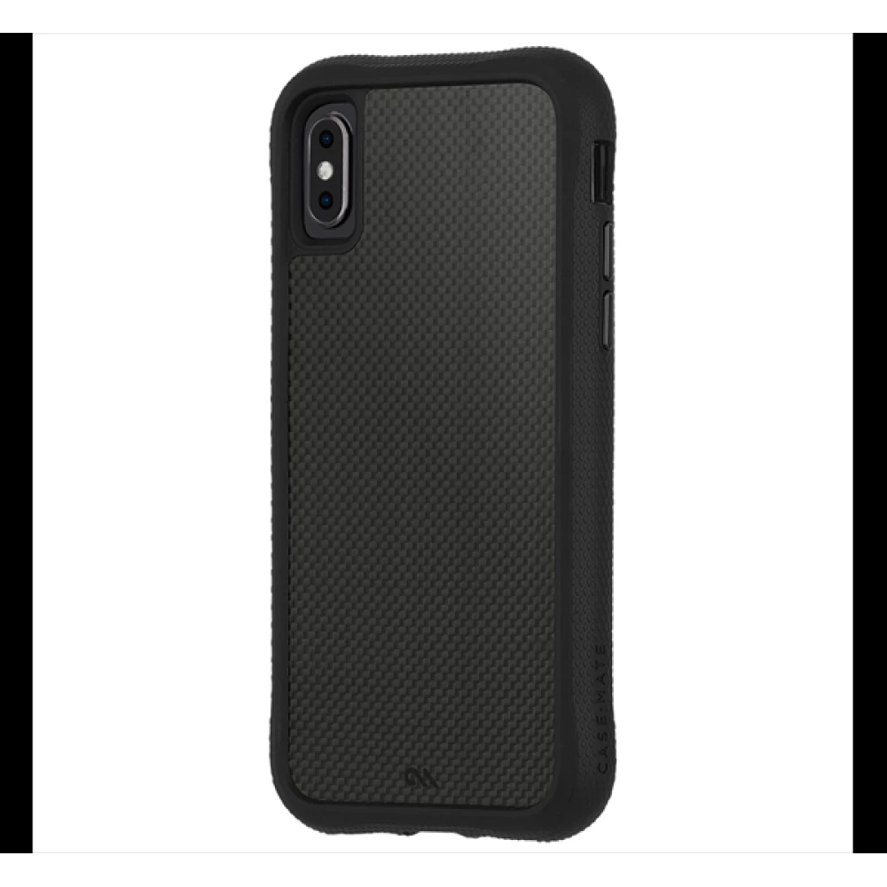 CASE-MATE iPhone XS Max 6.5 CASE-MATE CARBON FIBRE silicone telefonvédő real szénszálás back panel hovercraft corner FEKETE