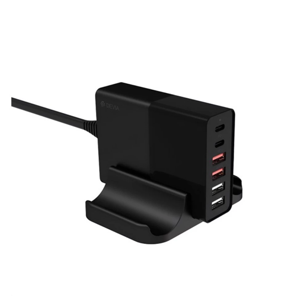 DEVIA Hálózati töltő állomás 4x USB+Type-C aljzat 75W