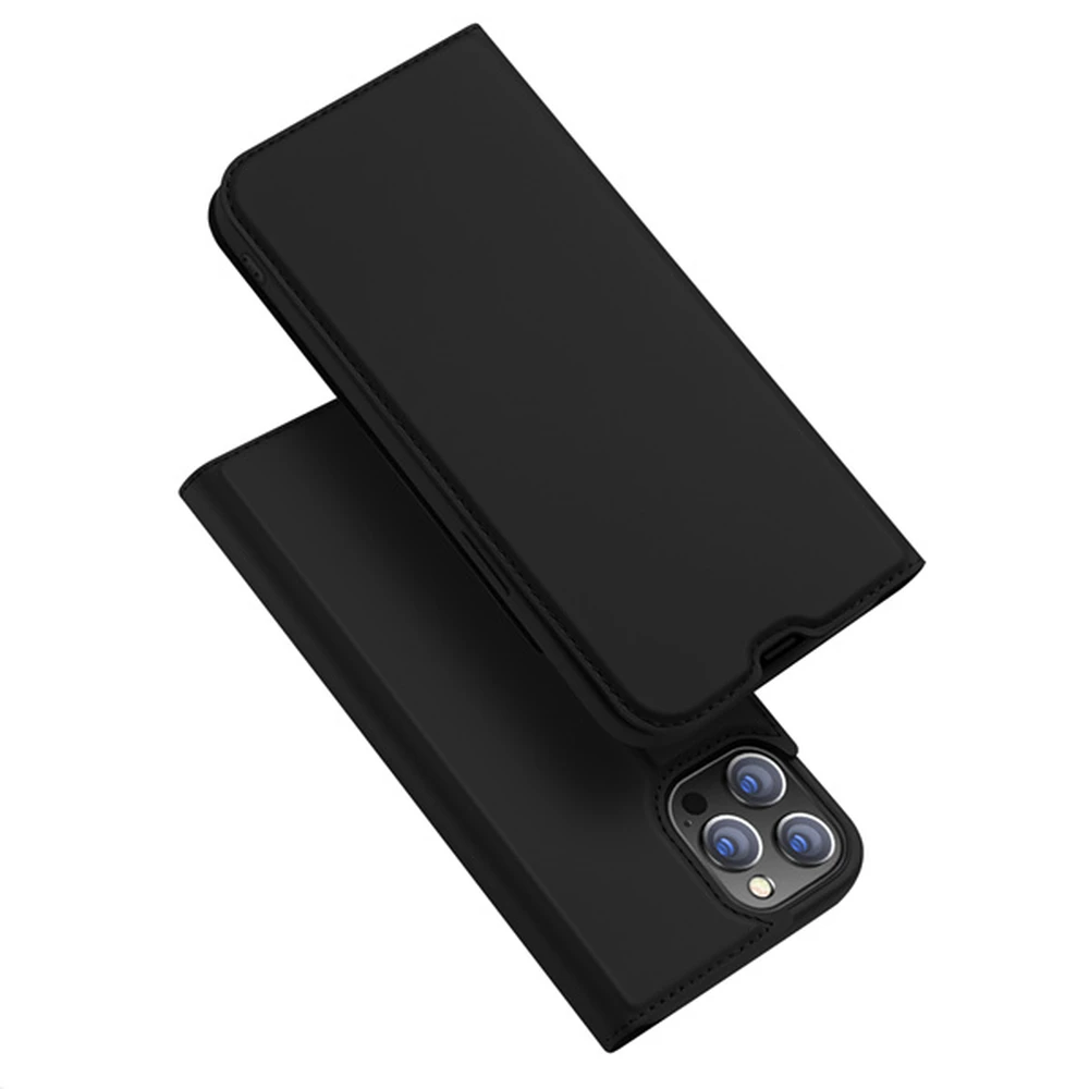 DUX DUCIS iPhone 13 Pro Max DUX DUCIS SKIN PRO tok álló bőr hatású FLIP asztali tartó SÖTÉTKÉK