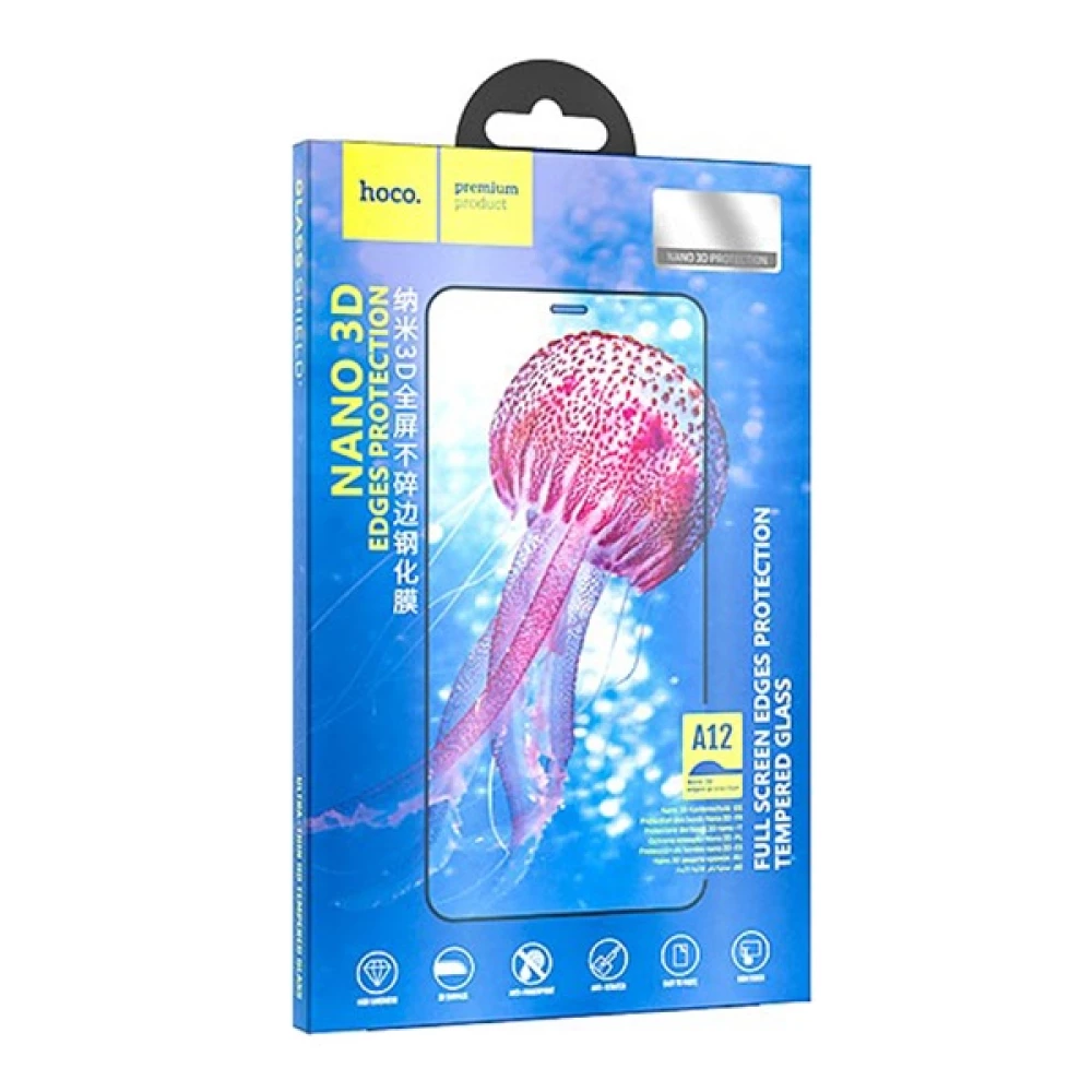 HOCO iPhone 12 Pro Max HOCO A12 screen protector glass 3D 9H FEKETE