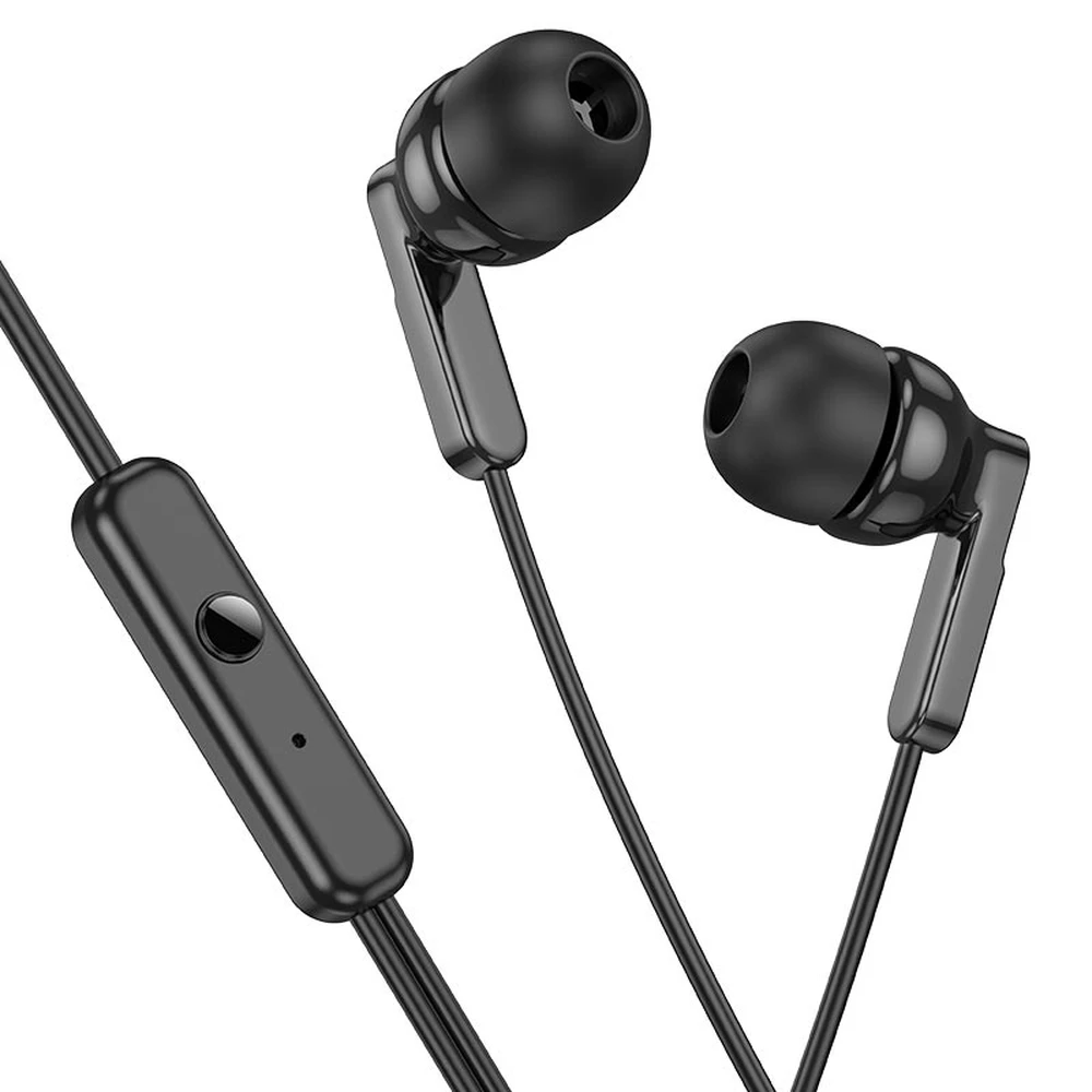 HOCO BRIGHT earphone SZTEREO 3.5mm jack felvevő orb FEKETE