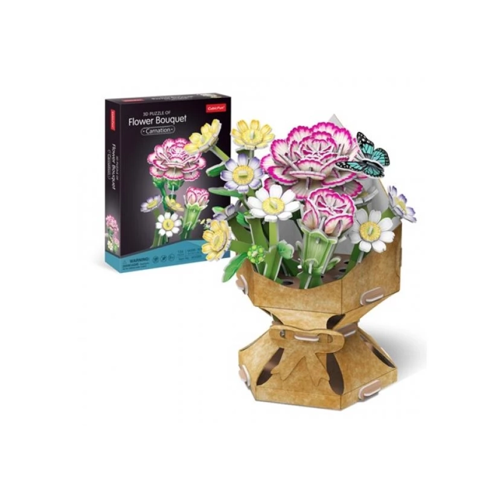 CUBICFUN 3D puzzle játék 134 darabos Szegfű